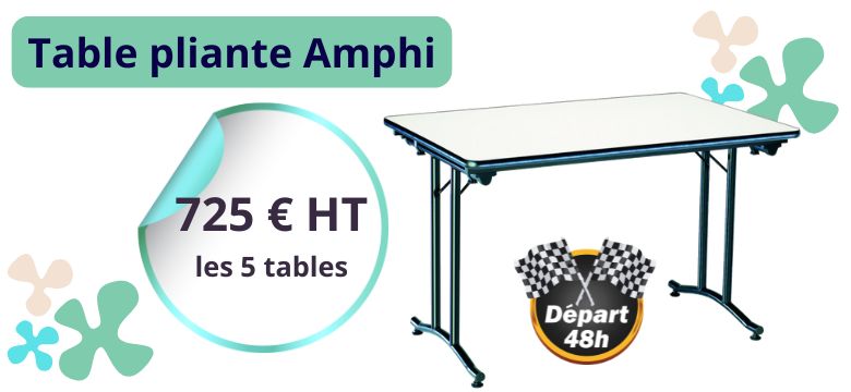 Découvrez sans plus attendre notre offre sur la table de collectivité pliante